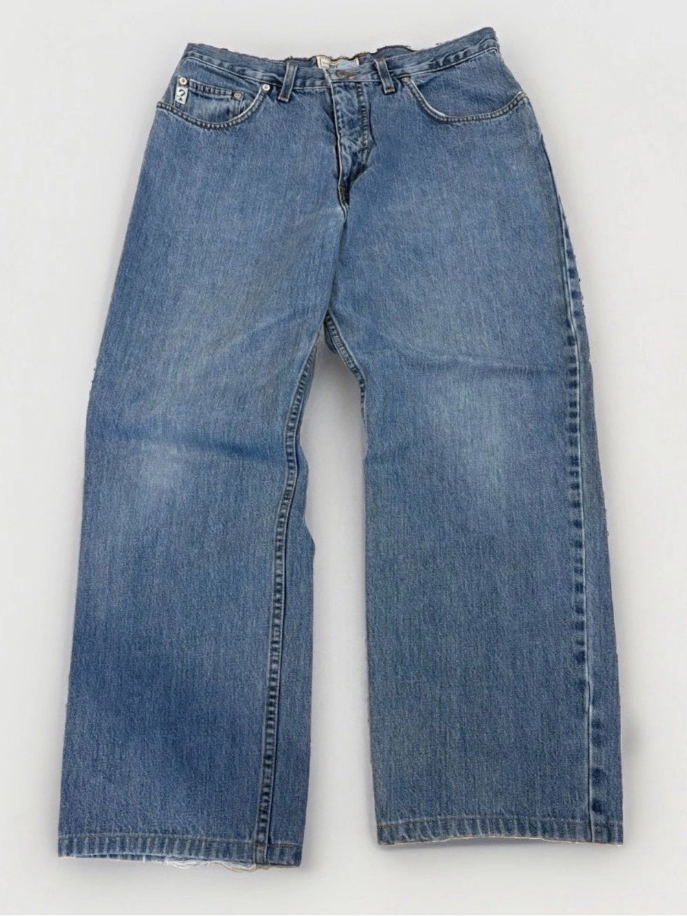 90s Vintage GUESS Jeans Size 34x26 Flood Ankle Straight Leg Denim Made in Canada